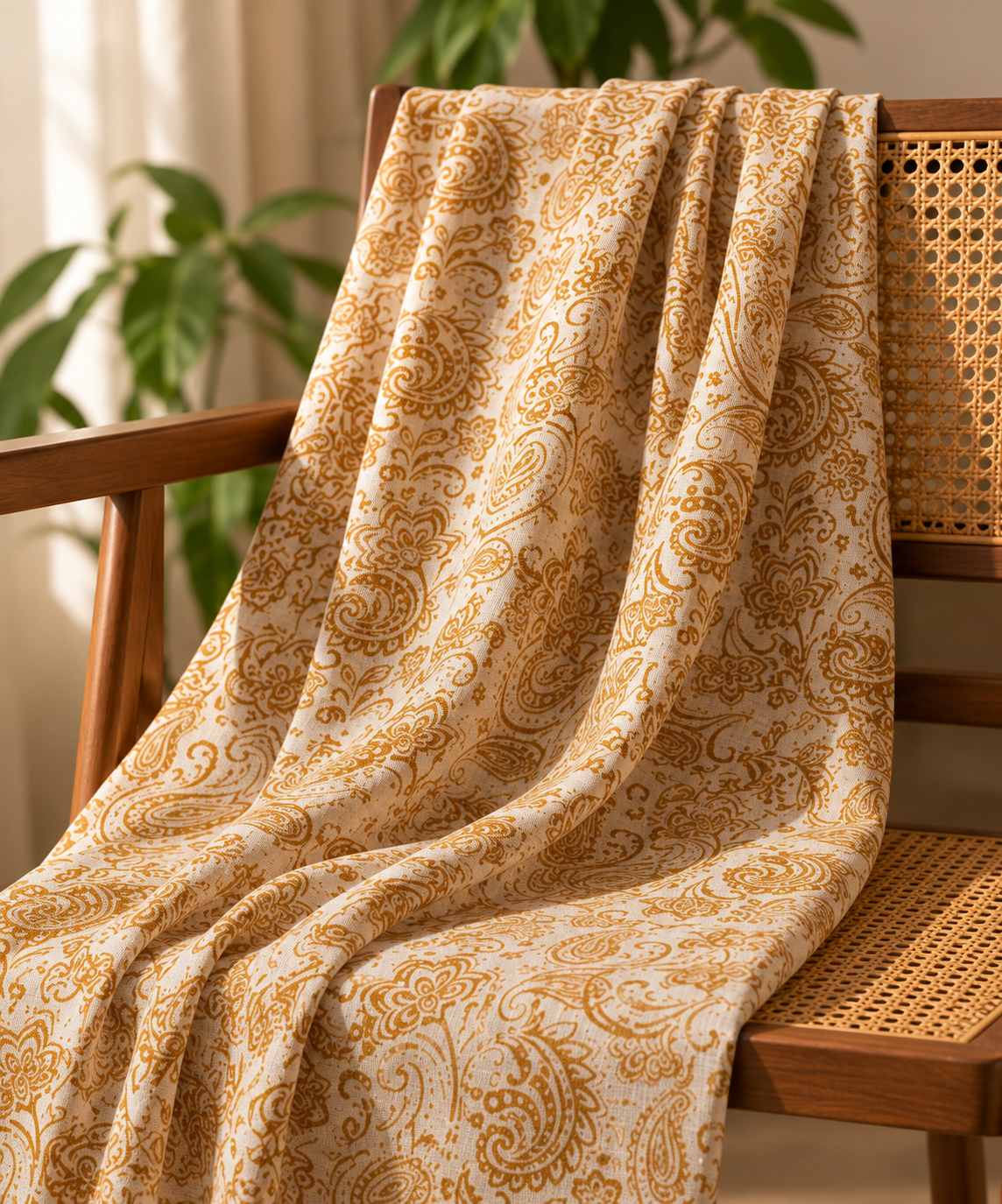 Turkish Textured Printed Lawn - Paisley Print