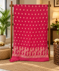 Pink Cotton Banarsi 3 Piece Unstitched Suit Ciyaab