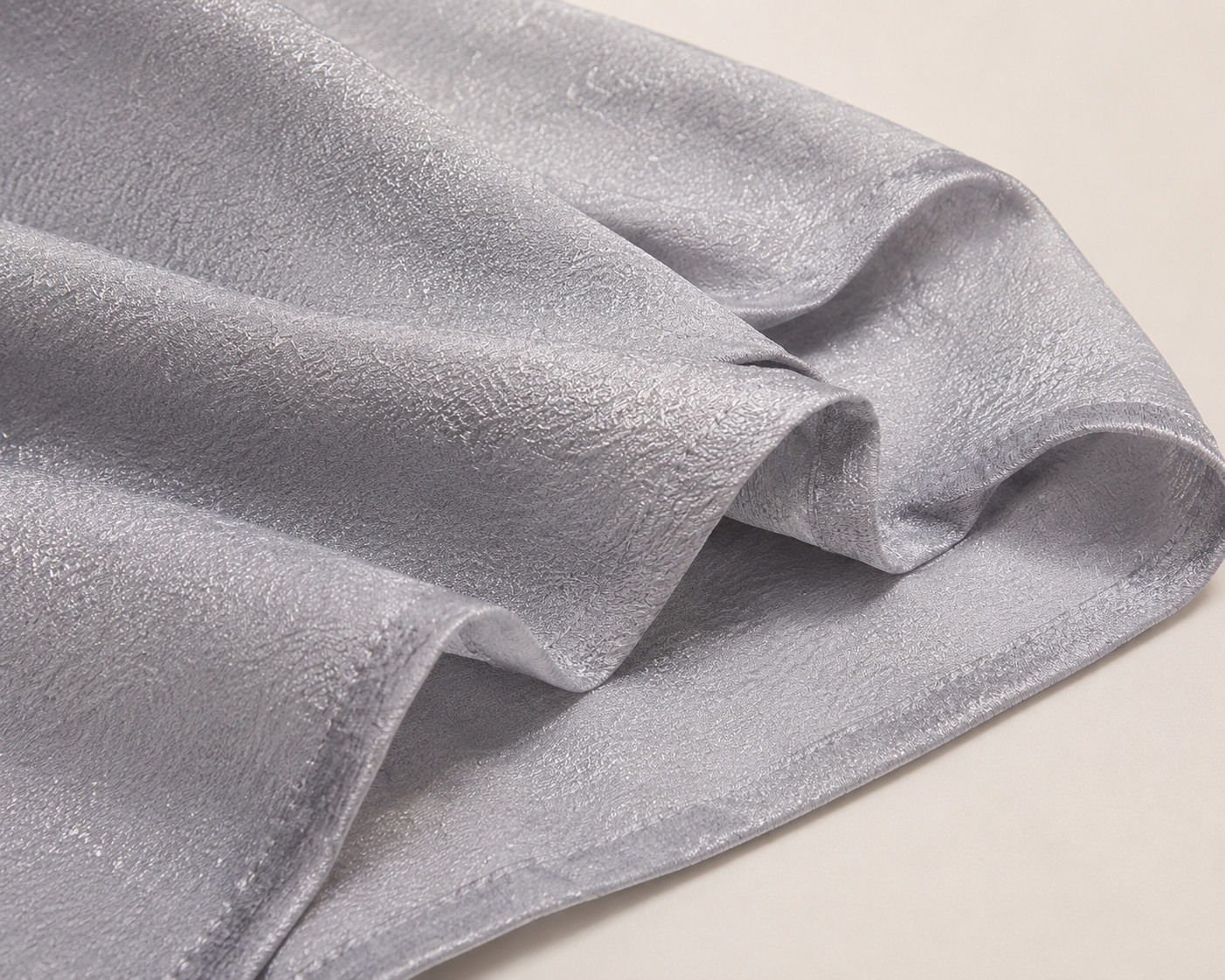 Shimmer Crinkle Silk Scarf – Silver Grey