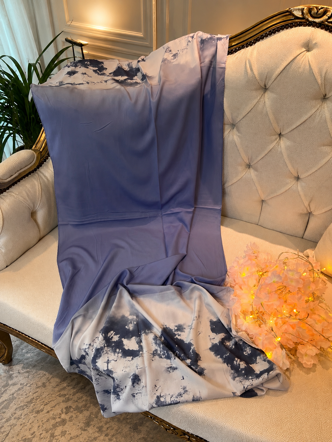 Malai Lawn printed hijab in Sky Blue – Ciyaab