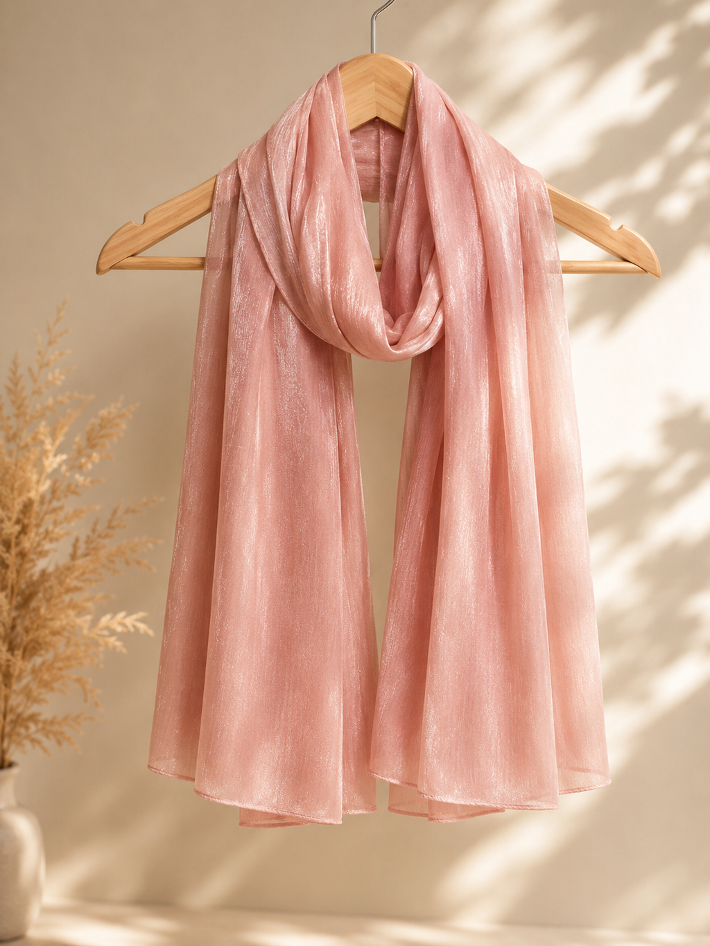 Luxe Silk Scarf - Peach Pink