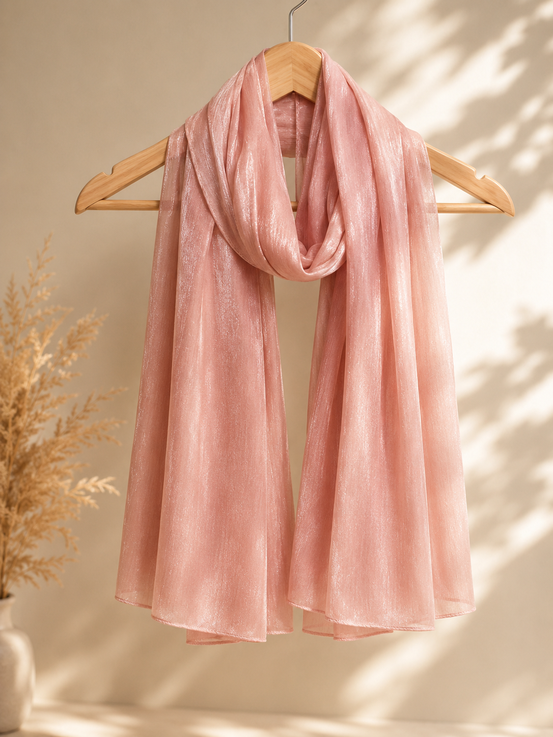 Luxe Silk Scarf - Peach Pink
