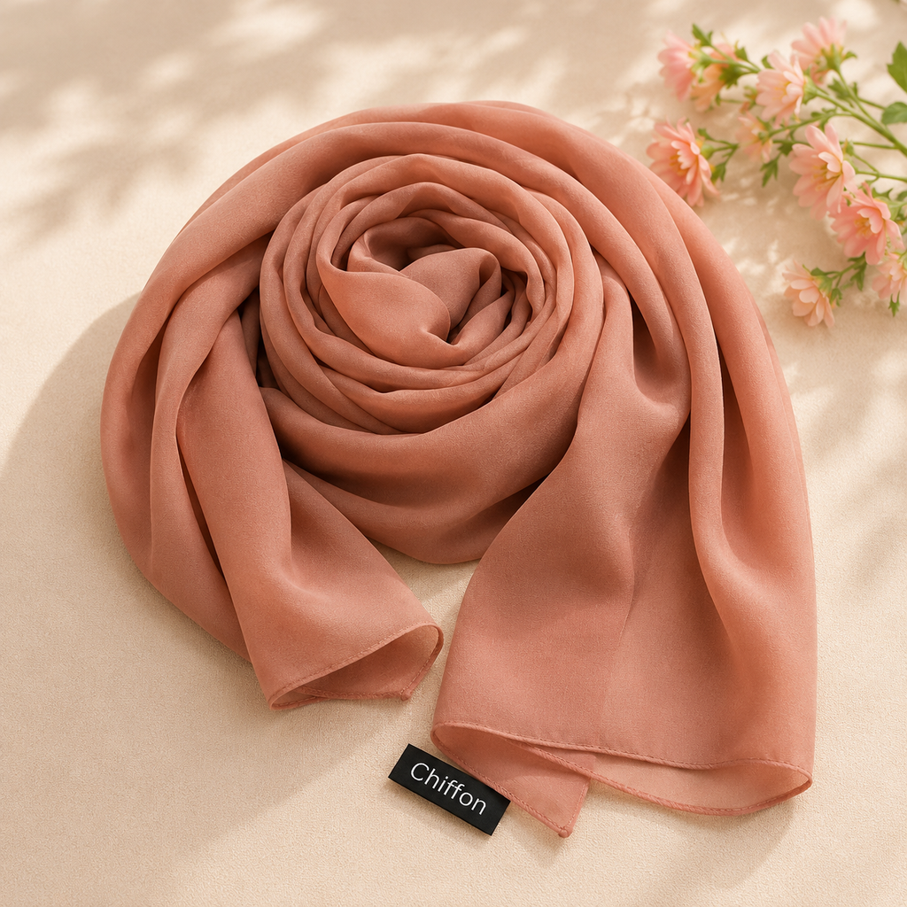 Chiffon Scarf - Peach Pink