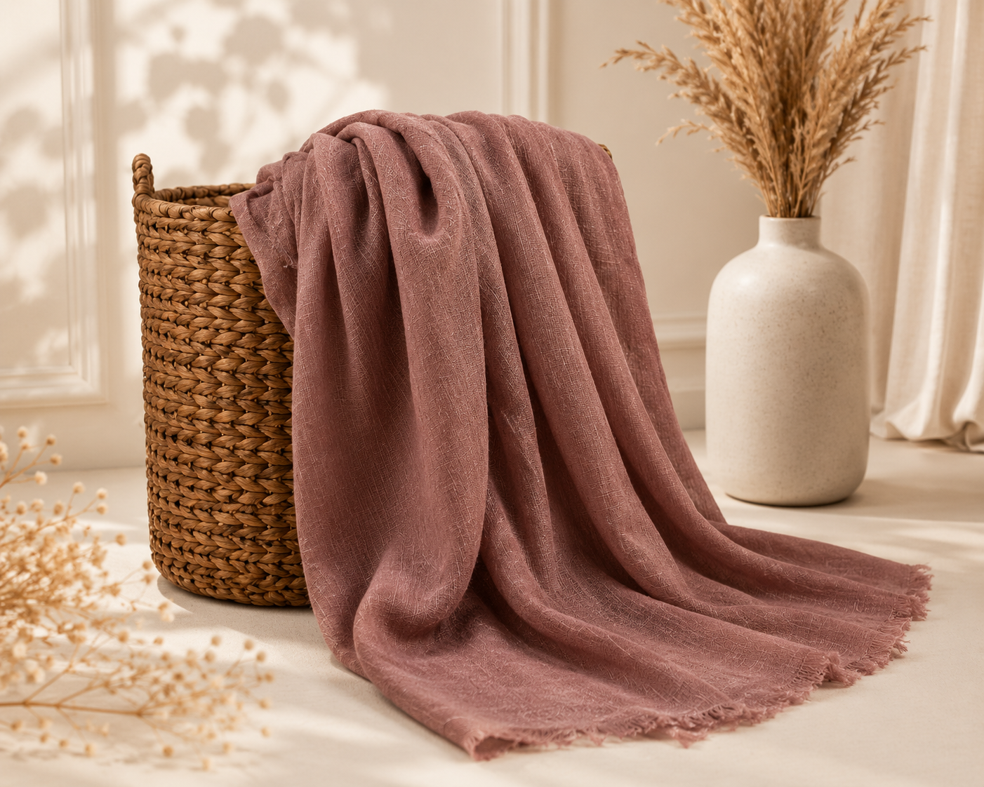 Butter Lawn Hijab – Tea Pink | Soft & Lightweight