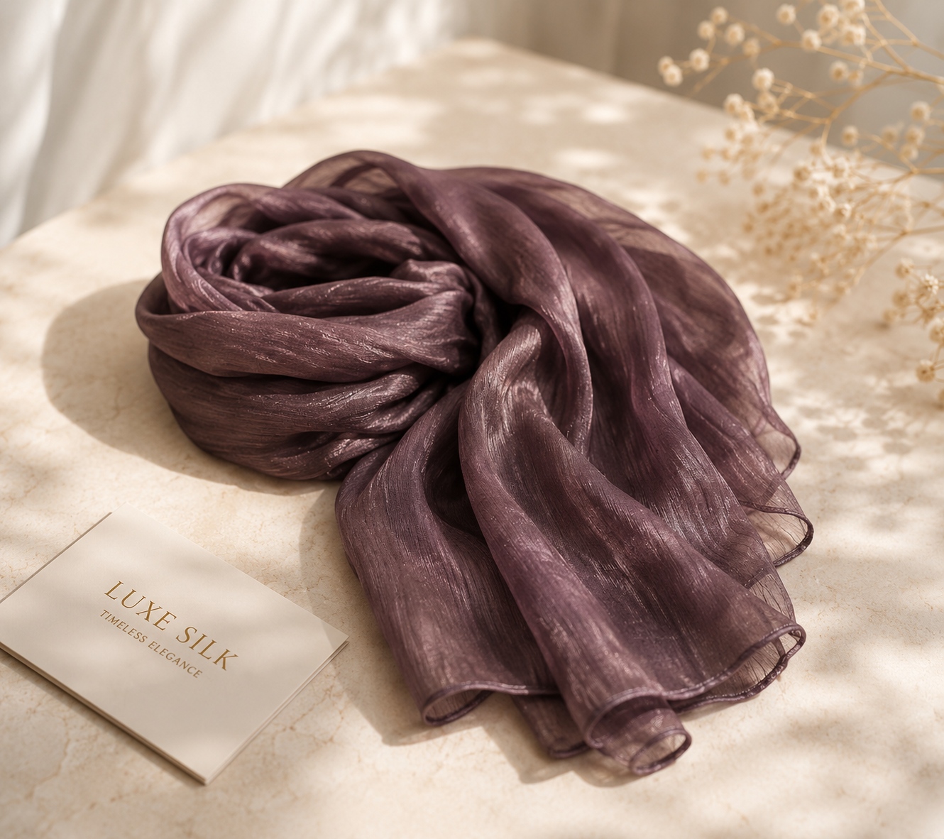 Luxe Silk Scarf - Purple