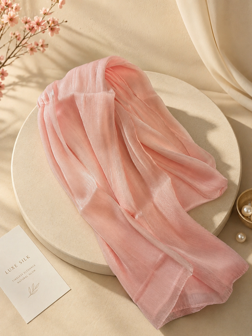 Luxe Silk Scarf - Pink
