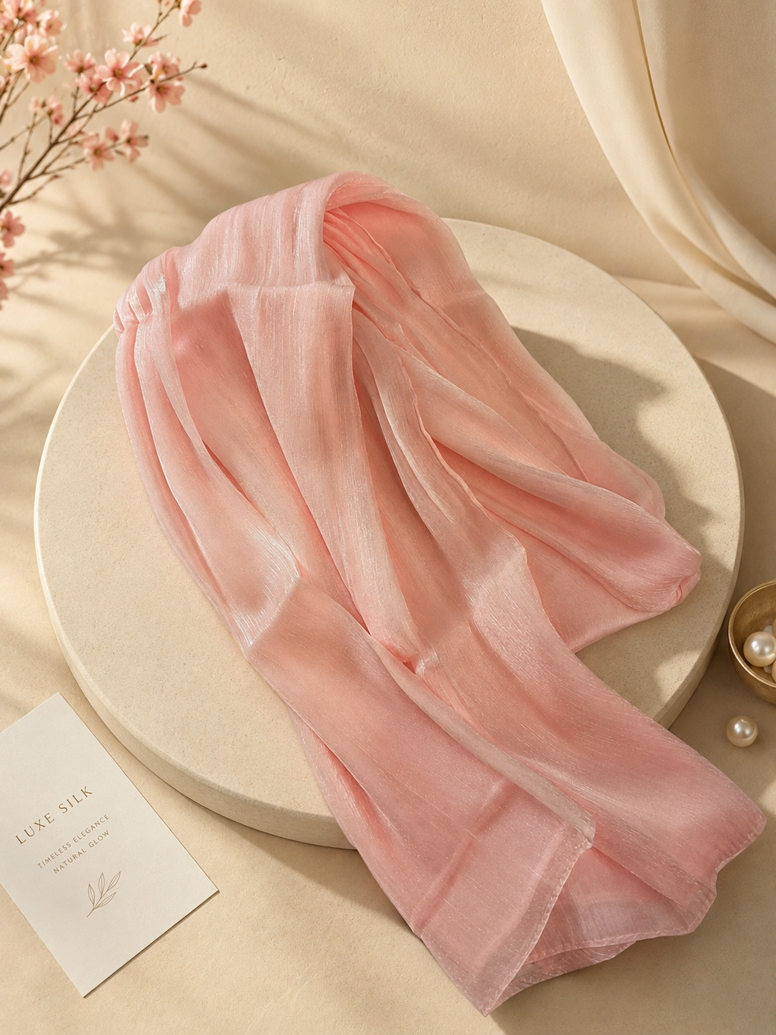 Luxe Silk Scarf - Pink