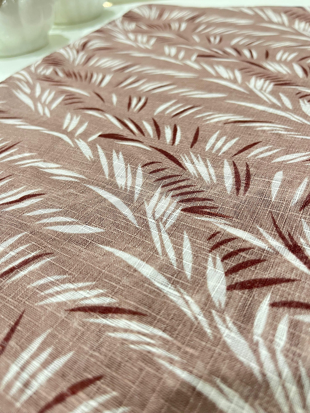 Turkish Textured Printed Lawn - Tropical Leaf Print