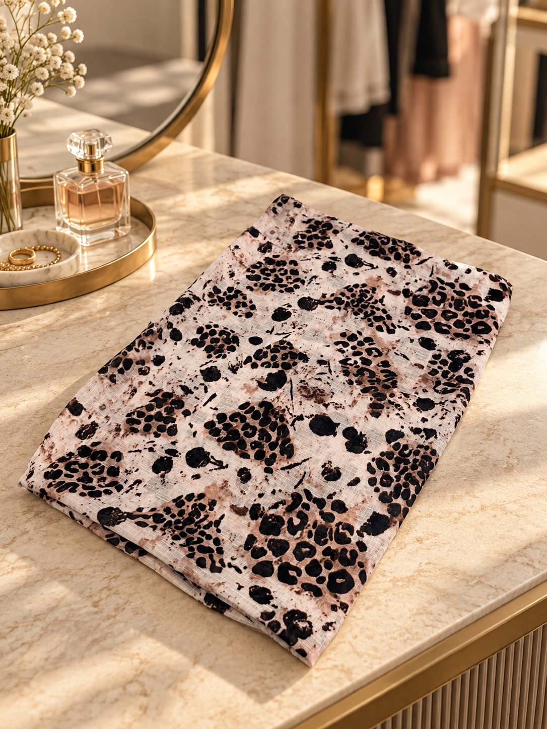 Turkish Textured Printed Lawn – Leopard Print
