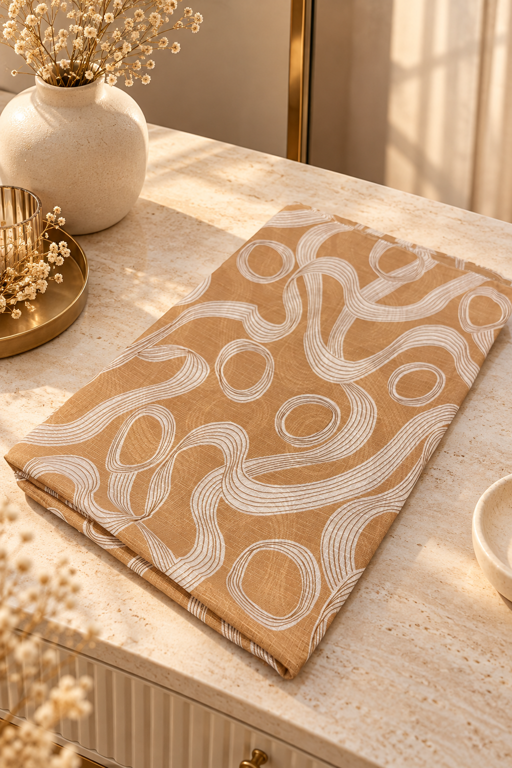 Turkish Textured Printed Lawn - Abstract Swirl Print