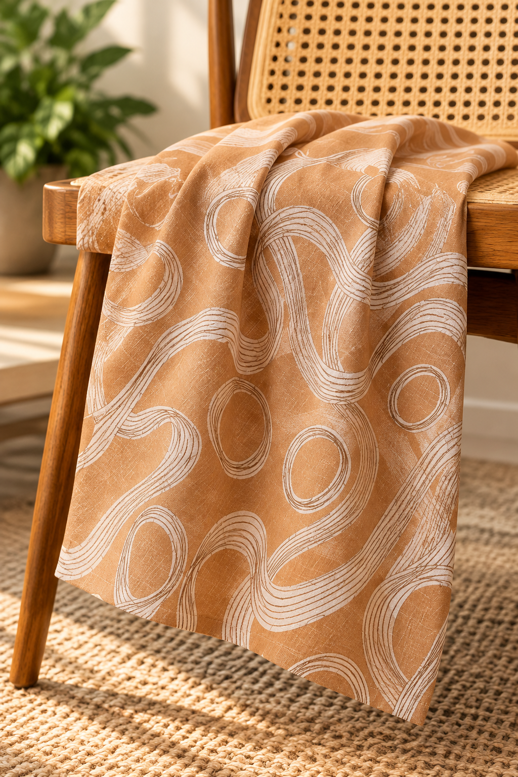 Turkish Textured Printed Lawn - Abstract Swirl Print