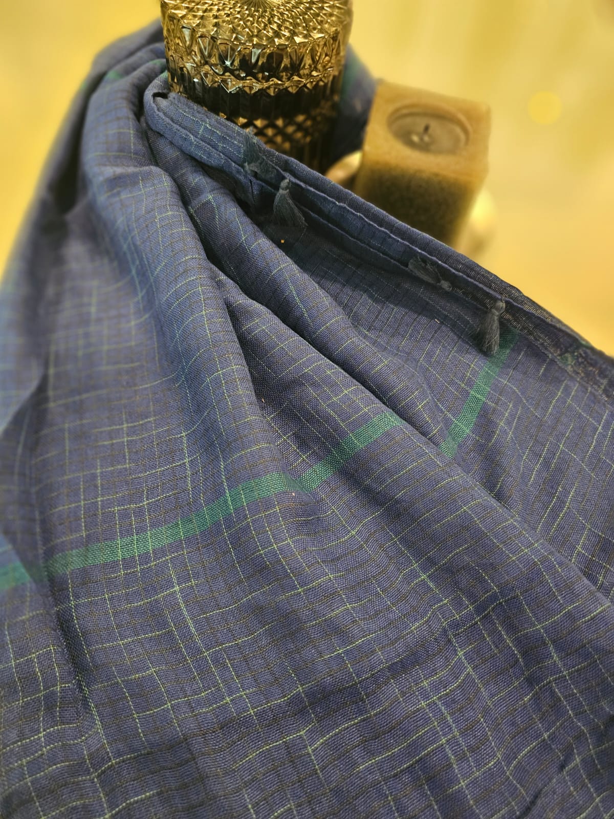 Arabic Lawn Scarf – Navy Blue