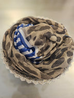Arabic Lawn Scarf – Stripe & Leopard Border CIYAAB
