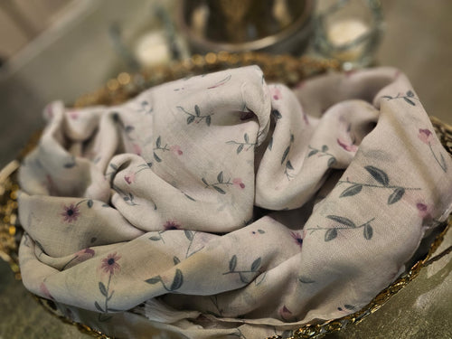 CIYAAB Arabic Lawn Scarf in ivory floral print
