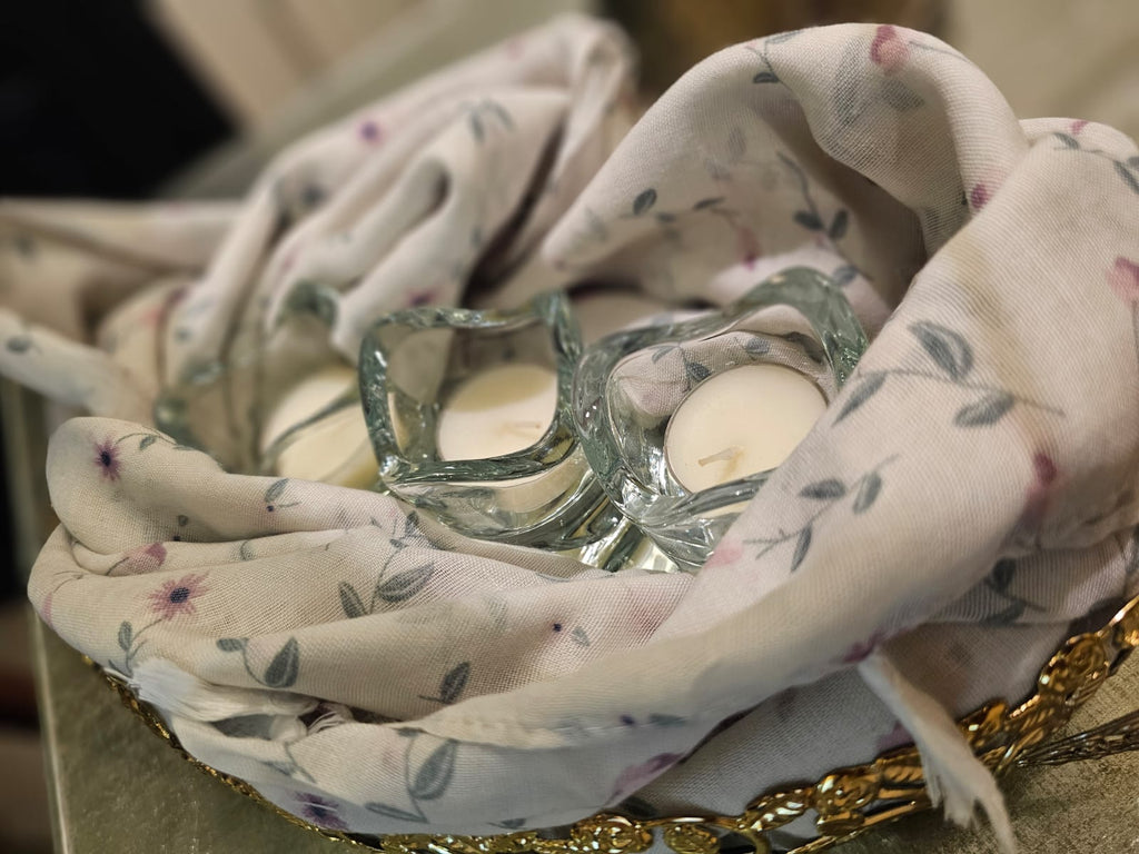 Arabic Lawn Scarf – Ivory Floral Print