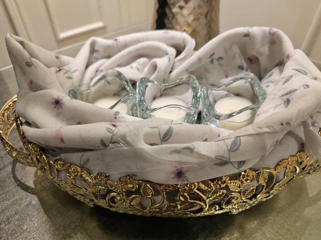 Arabic Lawn Scarf – Ivory Floral Print