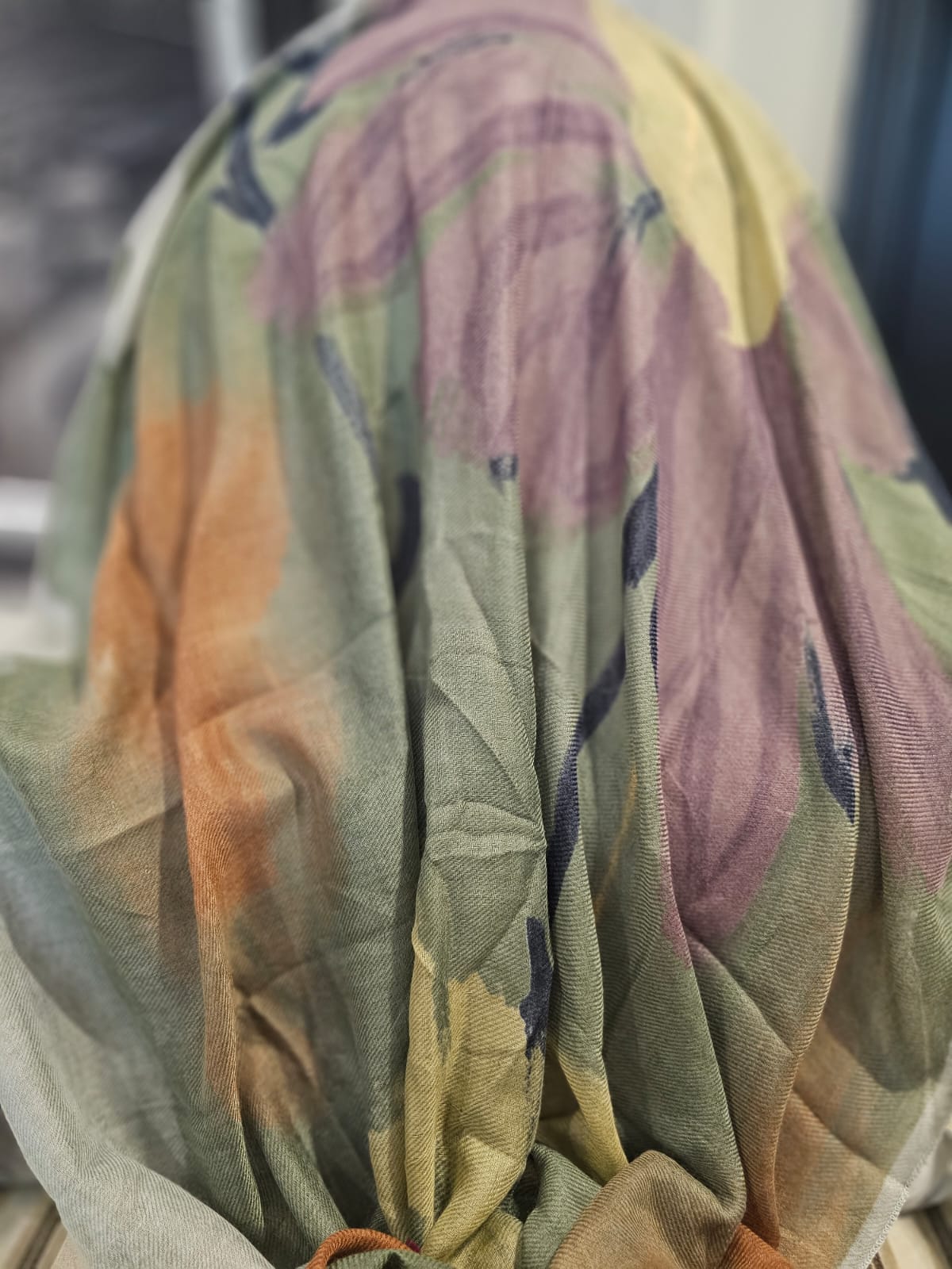 Arabic Lawn Scarf – Watercolor Floral Print