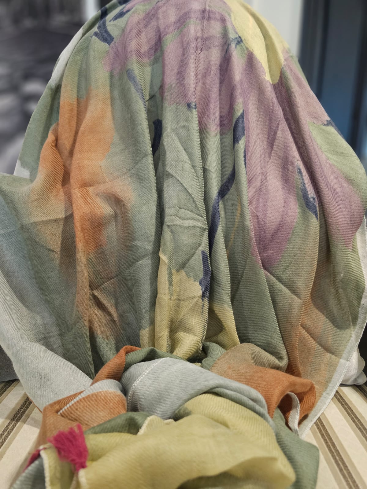 Arabic Lawn Scarf – Watercolor Floral Print