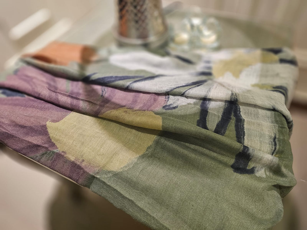 Arabic Lawn Scarf – Watercolor Floral Print