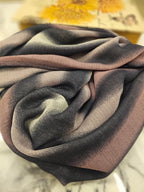 Turkish Textured Printed Lawn - Striped Ombre (Navy, Charcoal & Camel) CIYAAB