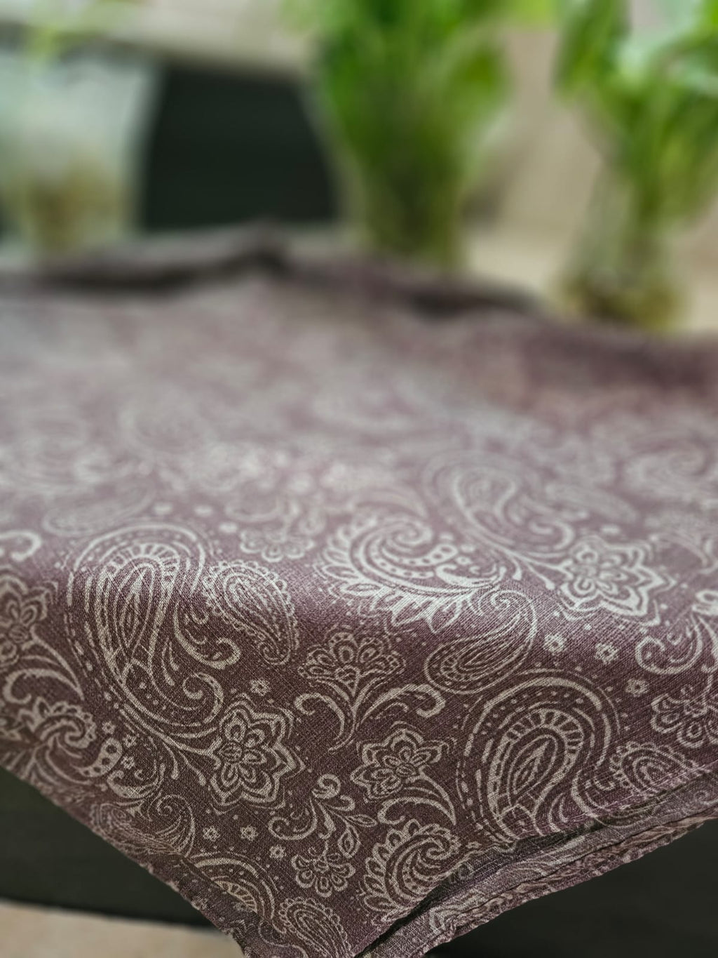 Turkish Textured Printed Lawn - Paisley Print
