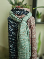 Turkish Textured Printed Lawn - Tropical Leaf Print CIYAAB