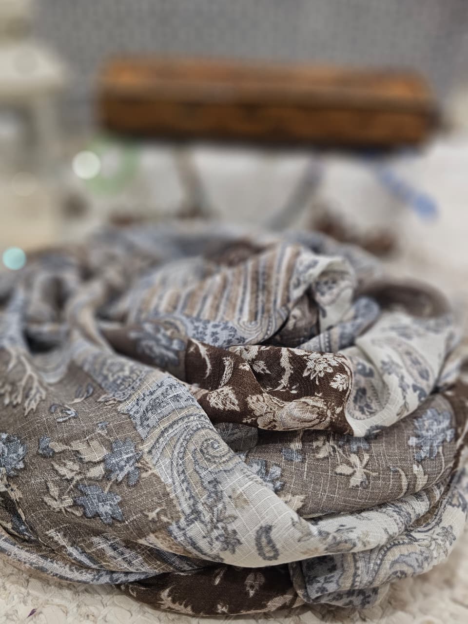 Turkish Textured Printed Lawn - Patchwork Floral-Paisley Print