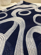 Turkish Textured Printed Lawn - Abstract Swirl Print
