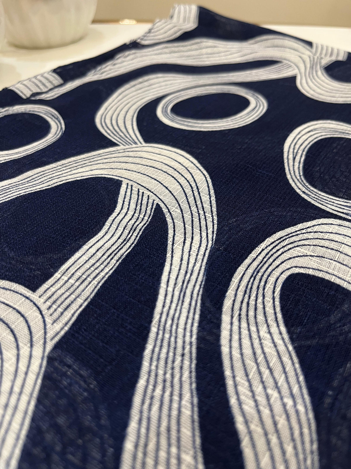 Turkish Textured Printed Lawn - Abstract Swirl Print