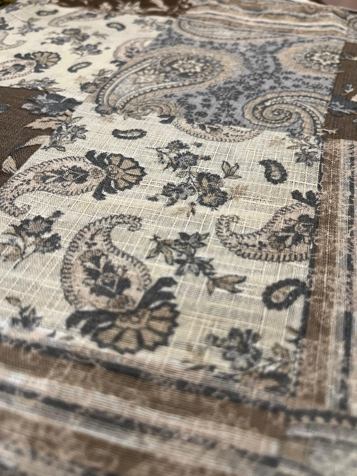 Turkish Textured Printed Lawn - Patchwork Floral-Paisley Print