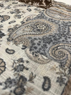 Turkish Textured Printed Lawn - Patchwork Floral-Paisley Print