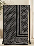 Ciyaab Hand Block Print Lawn 2 Piece suit - Black Ivory White