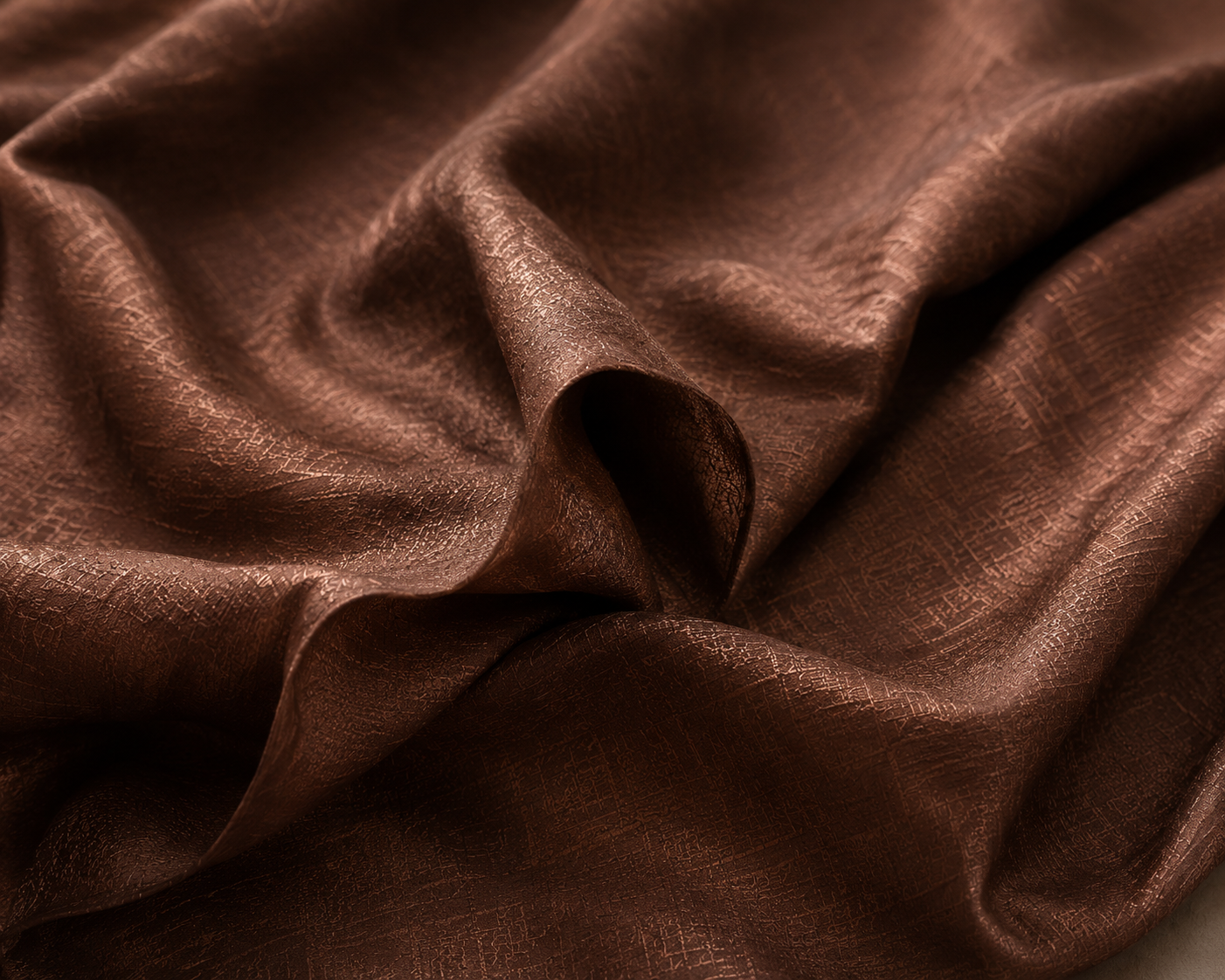 Shimmer Crinkle Silk Scarf – Brown