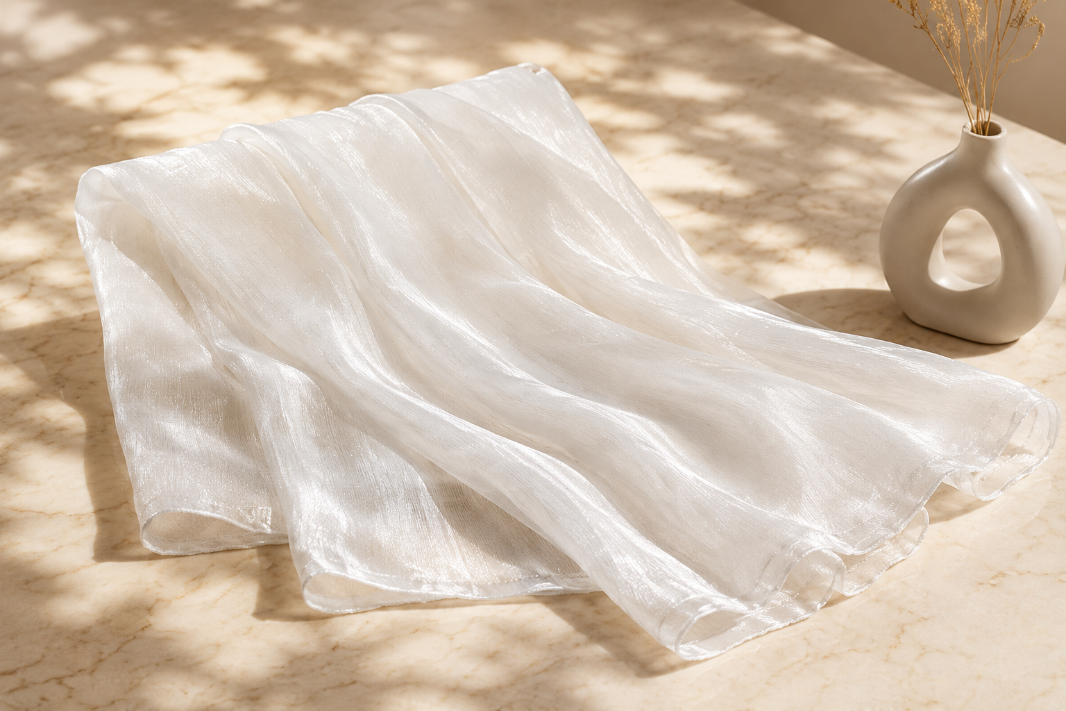 Luxe Silk Scarf - White
